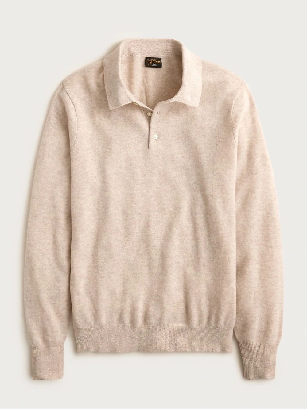 J. Crew Men’s Cashmere collared sweater-polo in Hthr Birch Size Small NWT